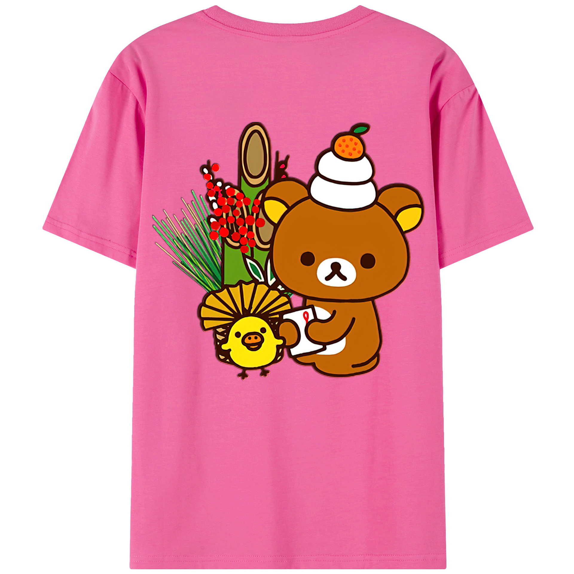 （画像用） リラックマ リラックマ キイロイトリ Rilakkuma Korilakkuma Kiiroitori レディース半袖Tシャツ(バックプリント)